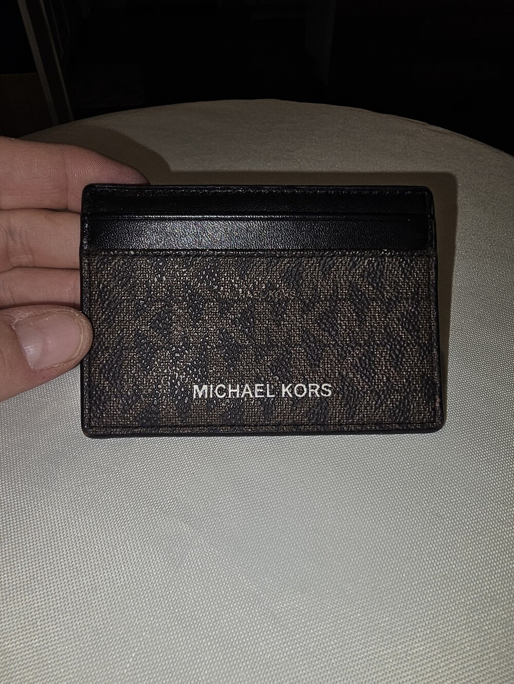 Michael Kors Brown and Black Logo Card Holder